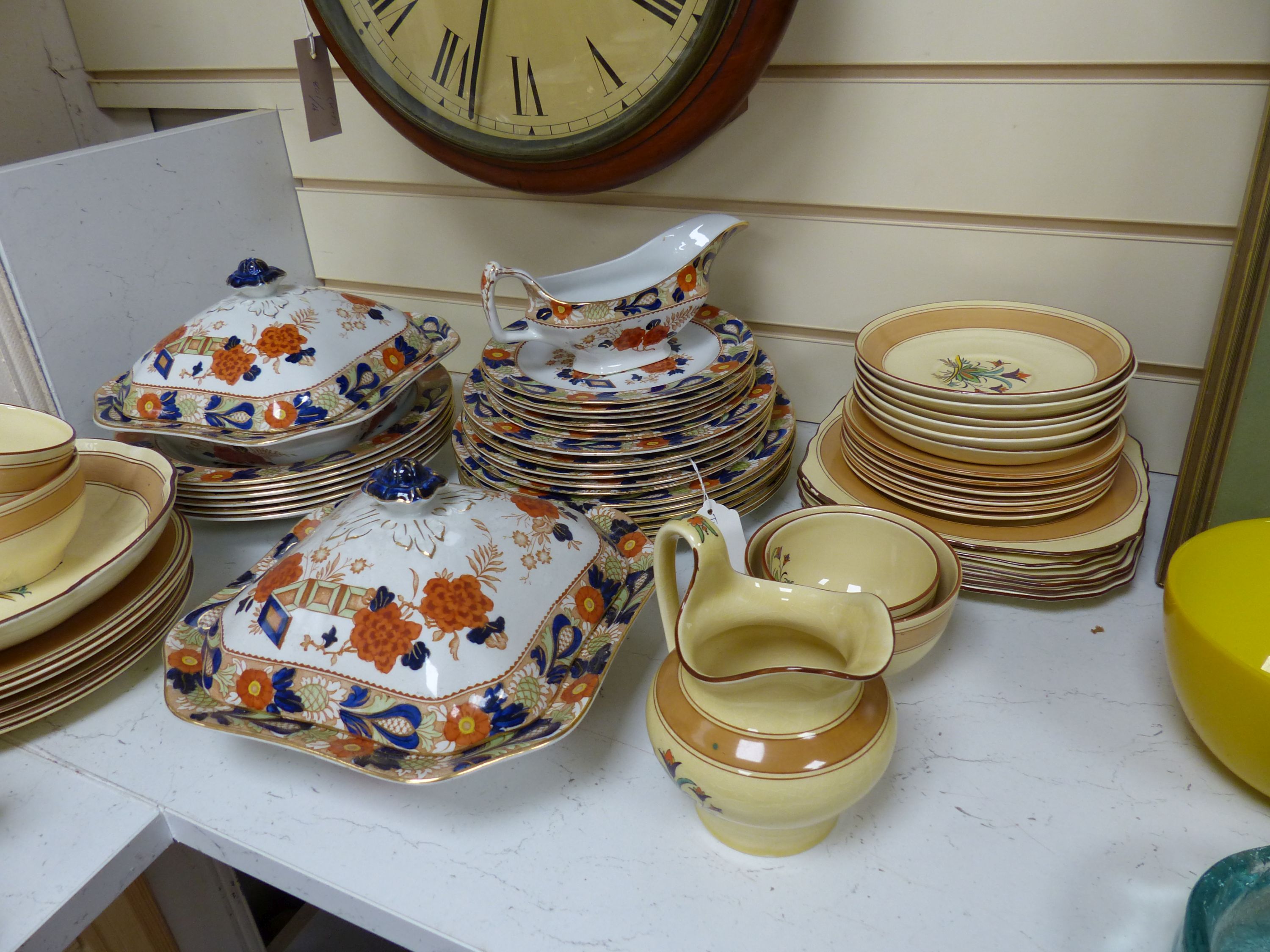 A Mintons breakfast set, a Minton part dinner service and a Woods floral-patterned part dinner service